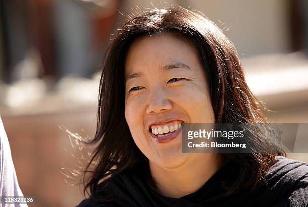 Michelle Rhee, former chancellor of the Washington D.C. Public school system, leaves the morning session in Sun Valley, Idaho, U.S., on Wednesday,...