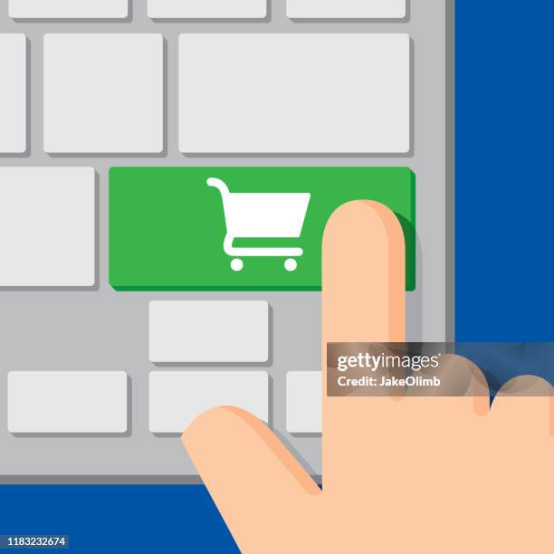 keyboard button shopping cart - keyboard button stock illustrations