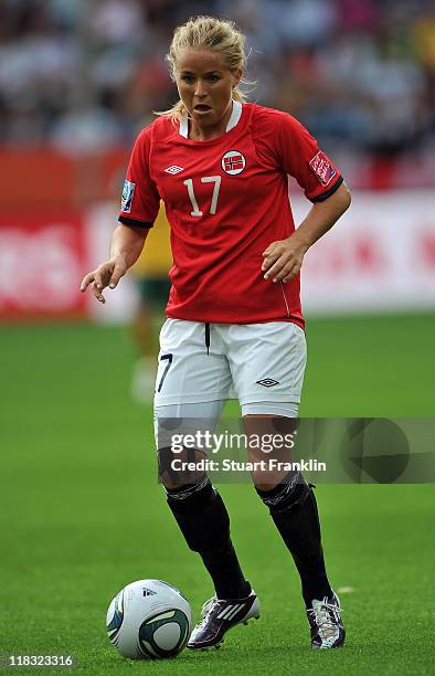 Lene Mykjaland of Norway in action during the FIFA Women's World Cup 2011 group D match between Australia and Norway at the FIFA World Cup stadium...