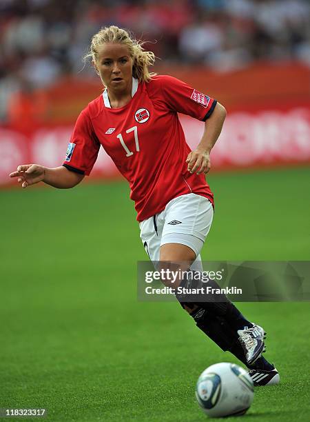 Lene Mykjaland of Norway in action during the FIFA Women's World Cup 2011 group D match between Australia and Norway at the FIFA World Cup stadium...