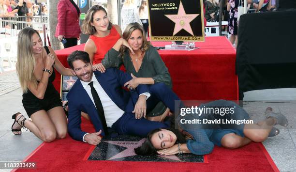 Harry Connick Jr., wife Jill Goodacre and daughters Georgia Tatum Connick, Sarah Kate Connick and Charlotte Connick attend as he is honored with a...