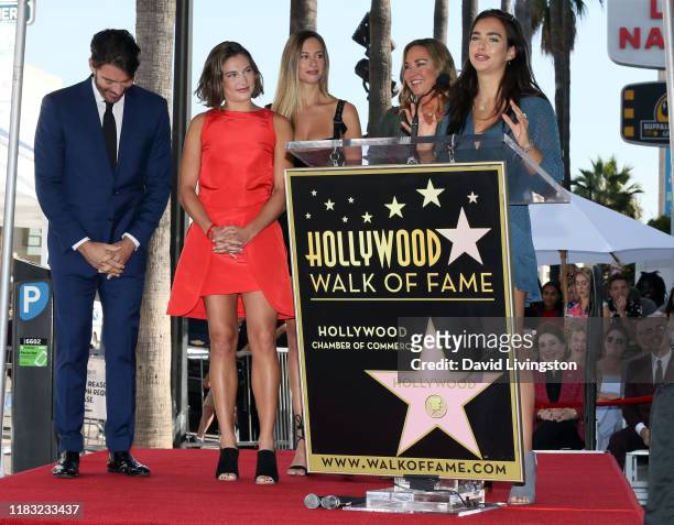 Harry Connick Jr., wife Jill Goodacre and daughters Georgia Tatum Connick, Sarah Kate Connick and Charlotte Connick attend as he is honored with a...
