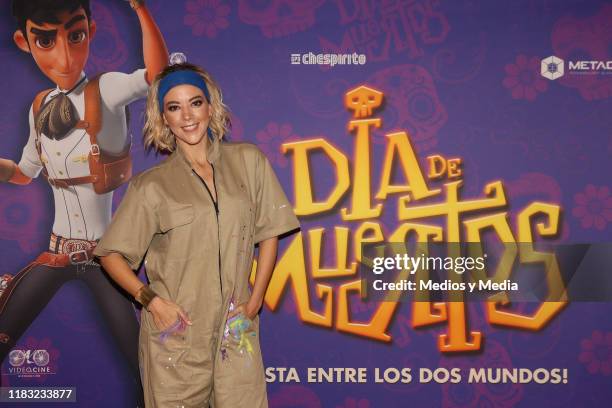 Fernanda Castillo poses for photos during a press conference to promote the film 'Dia de Muertos' at Cinepolis Plaza Universidad on October 24, 2019...