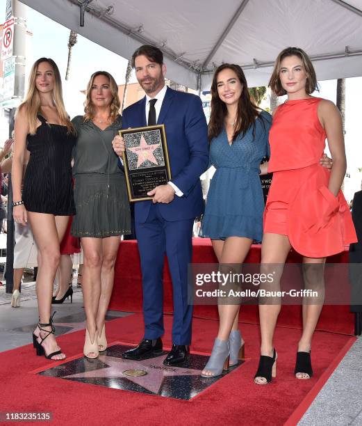 Georgia Tatum Connick, Jill Goodacre, Harry Connick Jr., Charlotte Connick and Sarah Kate Connick attend the ceremony honoring Harry Connick Jr. With...