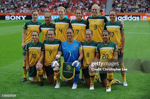 The Australia team lines up for a team photo before the FIFA Women's World Cup 2011 Group D match between Australia and Norway at the FIFA World Cup...