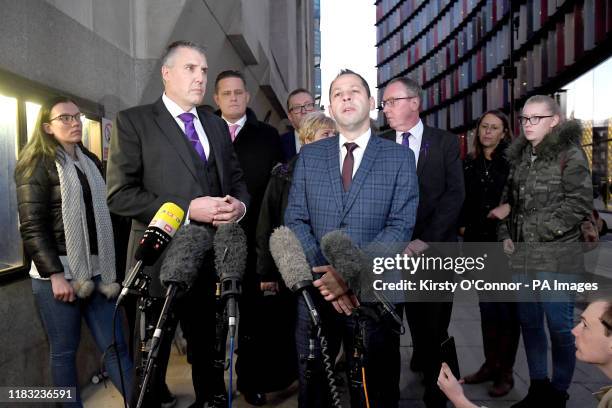 Dave Whellams and DI Perry Benton speak outside the Old Bailey in London after Svenson Ong-a-Kwie and 17-year-old Arron Isaacs, were sentenced at the...