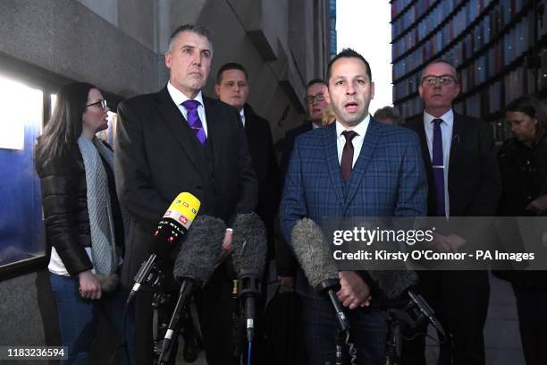 Dave Whellams and DI Perry Benton speak outside the Old Bailey in London after Svenson Ong-a-Kwie and 17-year-old Arron Isaacs, were sentenced at the...