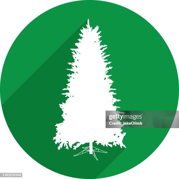 christmas tree icon silhouette - tree trimming stock illustrations