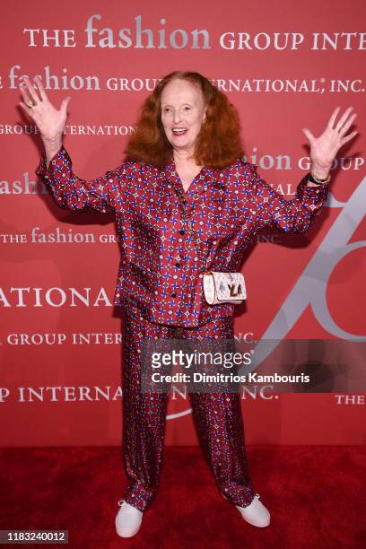 Grace Coddington attends the 2019 FGI Night Of Stars Gala at Cipriani Wall Street on October 24, 2019 in New York City.