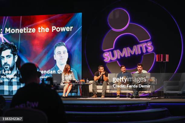 Rachel Clay, Daniel Oakley, Ryan Lee, Brendan Gahan speak on stage during Inflow Global Summits 2019 at the Four Seasons Bosphorus Hotel on October...