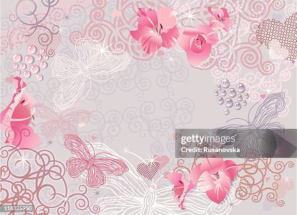 romantic background - gladiolus flower stock illustrations