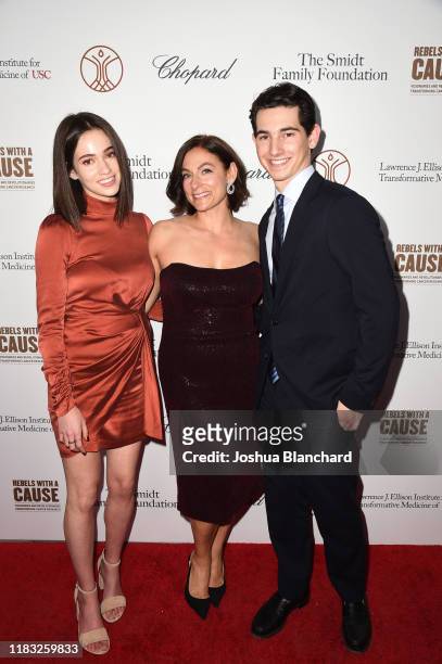 Sydney Agus, Amy Povich and Miles Agus attend the Transformative Medicine of USC: Rebels with a Cause GALA at on October 24, 2019 in Santa Monica,...
