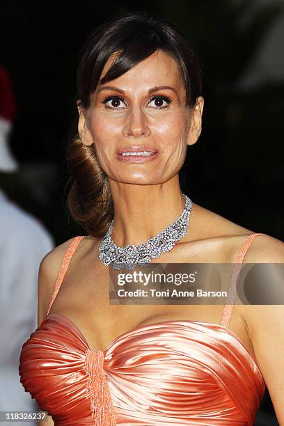 Isabell Kristensen attend the official dinner and firework celebrations at the Opera Terraces after the religious ceremony for the Royal Wedding of...