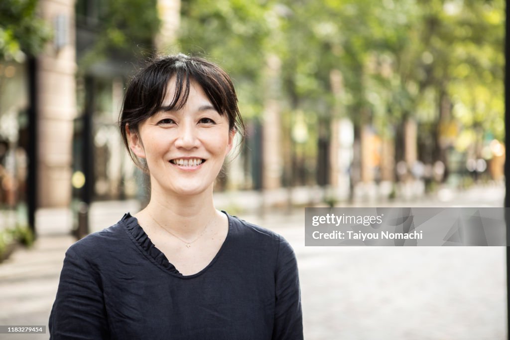 Portrait of a Japanese woman photographed on the street