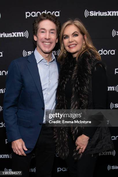 Joel Osteen and Victoria Osteen attend 'SiriusXM's Joel Osteen Radio Town Hall in Gillette Wyoming hosted by Joel and Victoria Osteen' at First...