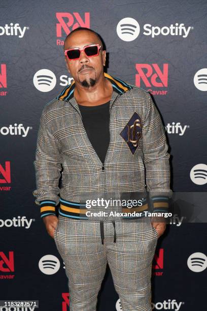 Timbaland poses backstage during the RapCaviar Live Concert on October 24, 2019 in Miami Beach, Florida.