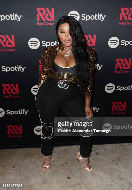 Lil' Kim poses backstage during the RapCaviar Live Concert on October 24, 2019 in Miami Beach, Florida.