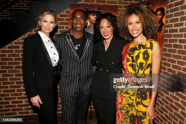 Jennifer Nettles, Paul Tazewell, Debra Martin Chase and Elaine Welteroth attend the "Harriet" New York Screening at The Roxy Hotel on October 24,...