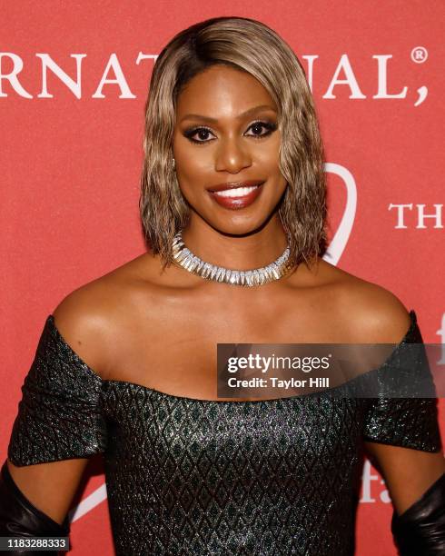 Laverne Cox attends Fashion Group International's 2019 Night of Stars at Cipriani Wall Street on October 24, 2019 in New York City.