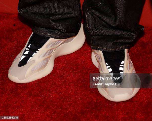 Kanye West, shoe detail, attends Fashion Group International's 2019 Night of Stars at Cipriani Wall Street on October 24, 2019 in New York City.