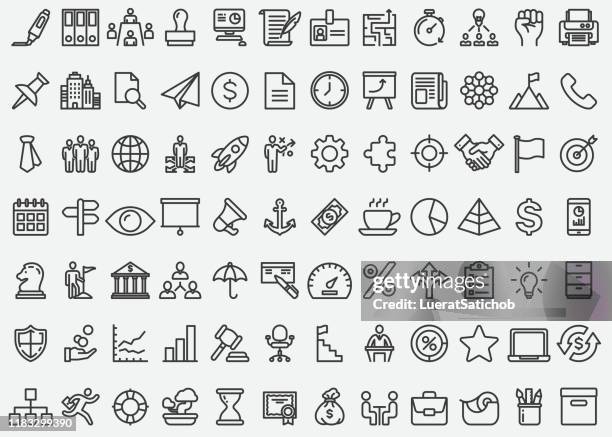 business concept line icons - public housing stock illustrations