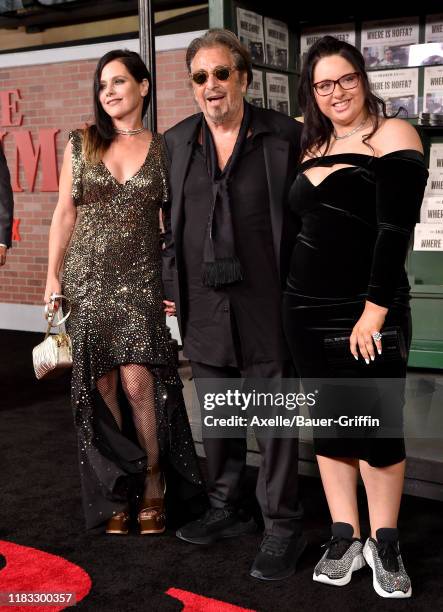 Meital Dohan, Al Pacino and Olivia Pacino attend the Premiere of Netflix's "The Irishman" at TCL Chinese Theatre on October 24, 2019 in Hollywood,...