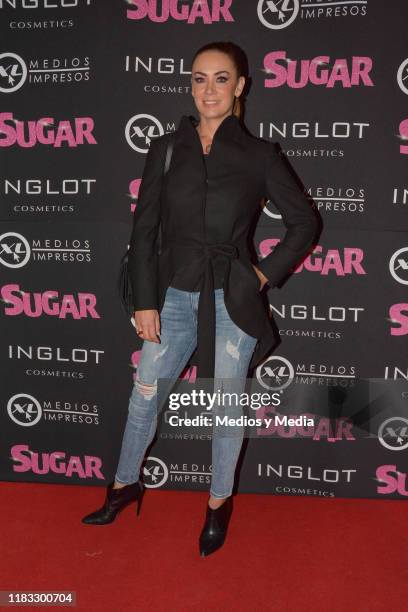 Anette Michel poses for photos during 'Sugar' Red Carpet at Teatro De Los Insurgentes on October 24, 2019 in Mexico City, Mexico.