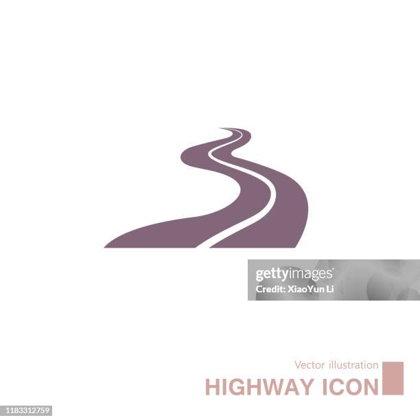 illustrazioni stock, clip art, cartoni animati e icone di tendenza di icona dell'autostrada disegnata vettoriale. - sentiero