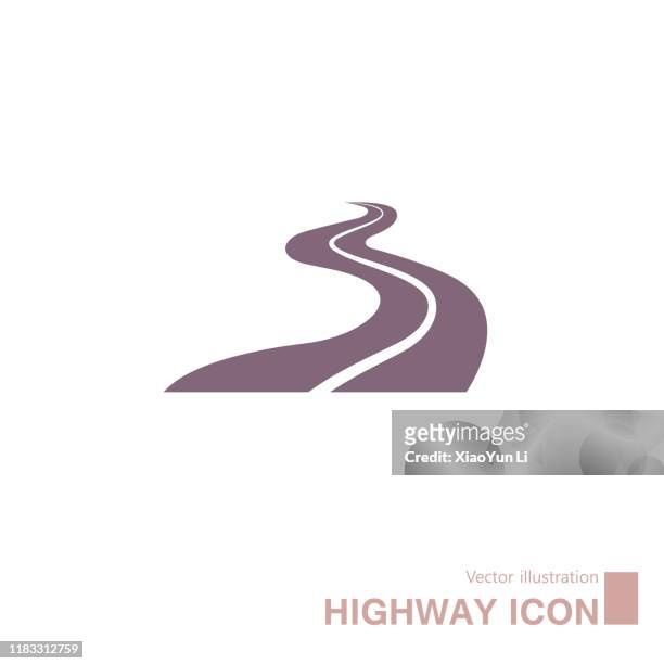 vector drawn highway icon. - footpath stock illustrations