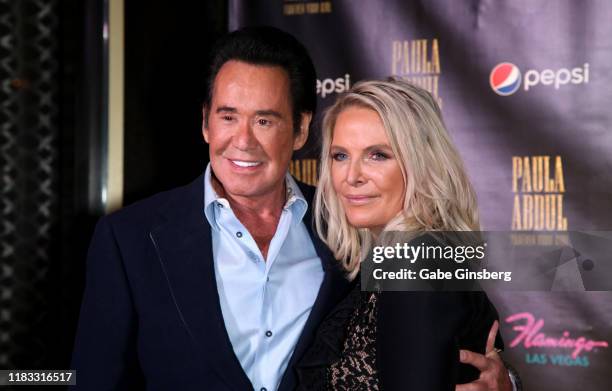 Entertainer Wayne Newton and his wife Kathleen McCrone attend the official opening for the "Paula Abdul: Forever Your Girl" Flamingo Las Vegas...