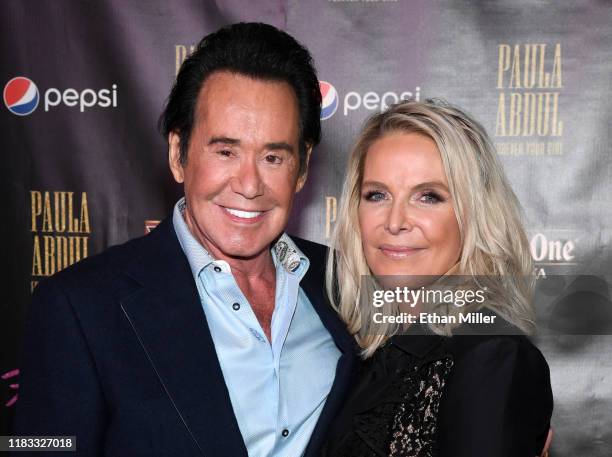 Entertainer Wayne Newton and his wife Kathleen McCrone attend the official opening of Paula Abdul's Flamingo Las Vegas residency "Paula Abdul:...