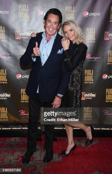 Entertainer Wayne Newton and his wife Kathleen McCrone attend the official opening of Paula Abdul's Flamingo Las Vegas residency "Paula Abdul:...