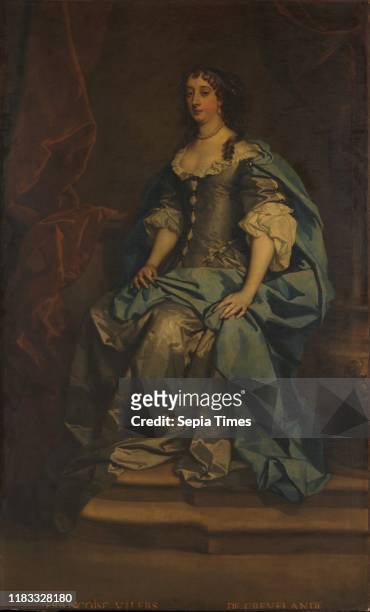 Barbara Villiers , Duchess of Cleveland, Oil on canvas, 89 x 54 inches , Paintings, Workshop of Sir Peter Lely .