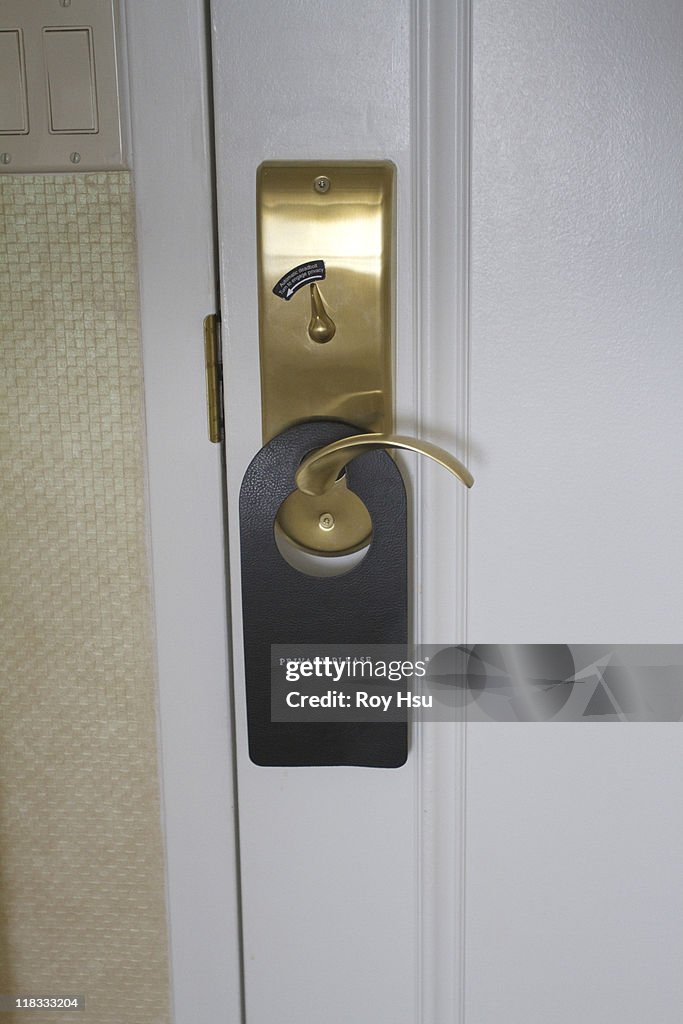 Privacy sign on hotel door