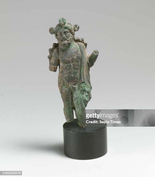 Statuette of Zeus, Bronze, H.: 4 1/2 inches , Bronzes.