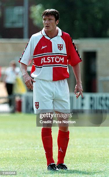 Grant Brown of Lincoln City in action during the Pre-Season Friendly match against Northampton Town at Sincil Bank, in Lincoln, England. Lincoln City...