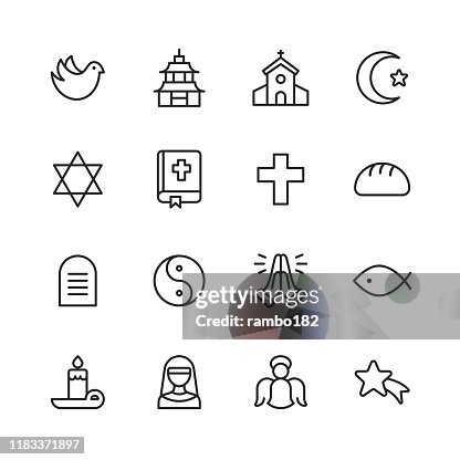 Religion Icons. Editable Stroke. Pixel Perfect. For Mobile and Web. Contains such icons as Religion, God, Faith, Pray, Christian, Catholic, Church, Islam, Judaism, Muslim, Hinduism, Meditation, Bible. Religion Icons. Editable Stroke. Pixel Perfect. For Mobile and Web. Contains such icons as Religion, God, Faith, Pray, Christian, Catholic, Church, Islam, Judaism, Muslim, Hinduism, Meditation, Bible.