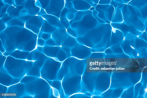 water surface in vibrant blue - water stock pictures, royalty-free photos & images