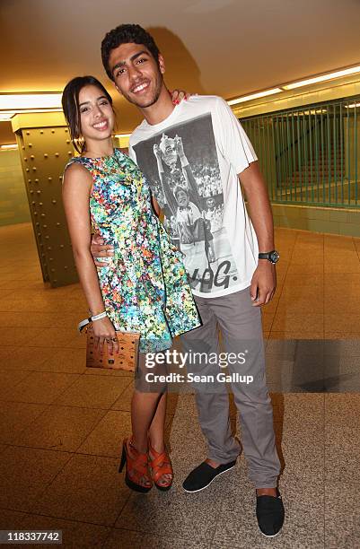 Noah Becker, son of former German tennis great Boris Becker, and his girlfriend Rafaela Sanchez attend the Chevrolet Underground Catwalk 2011 on July...