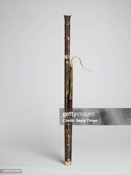 Bassoon, 1830-32, Stuttgart, Germany, German, Maple, brass, Overall: 130 cm , Aerophone-Reed Vibrated-double reed, Carl August Schaufler .