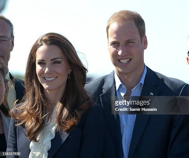 Prince William, Duke of Cambridge and Catherine, Duchess of Cambridge depart from Yellowknife airport on July 6, 2011 in Yellowknife, Canada.
