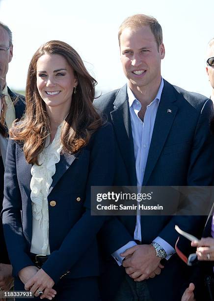 Prince William, Duke of Cambridge and Catherine, Duchess of Cambridge depart from Yellowknife airport on July 6, 2011 in Yellowknife, Canada.