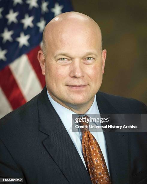 Photographic portrait of Matthew Whitaker. Matthew George Whitaker former Acting United States Attorney General, lawyer and politician.