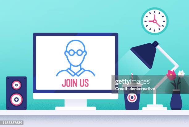 creative vector illustration for join us - apply stock illustrations