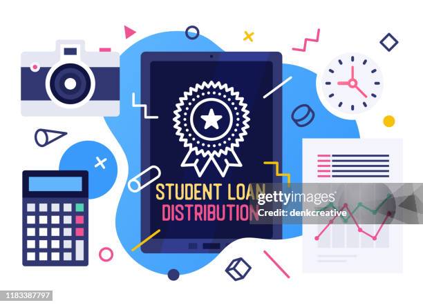 loan distribution vector illustration design - cell cycle stock illustrations