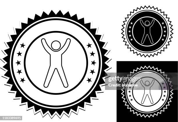 icon of a man doing jumping jacks - jumping jacks stock illustrations