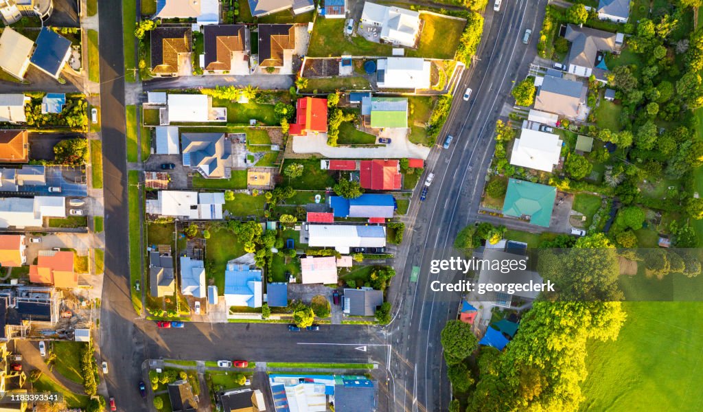 Town photographed from directly above