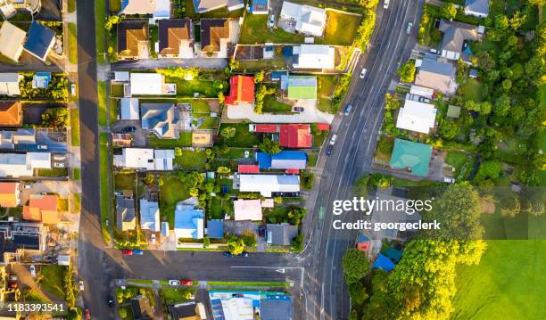 town photographed from directly above - new plymouth stock pictures, royalty-free photos & images