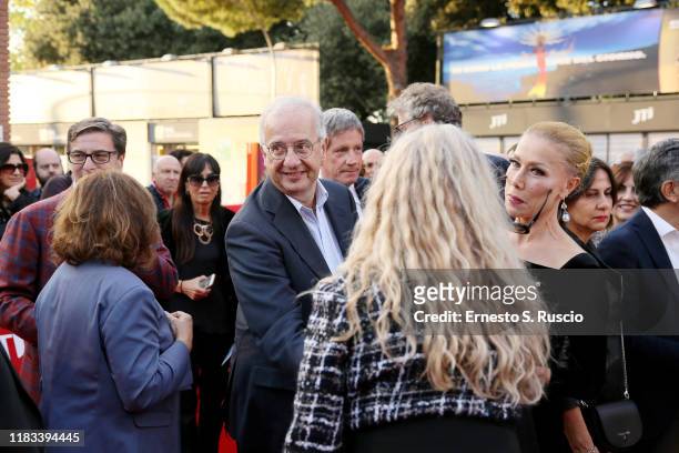 Walter Veltroni attends the red carpet of the movie "Il cinema è una cosa meravigliosa" during the 14th Rome Film Festival on October 25, 2019 in...