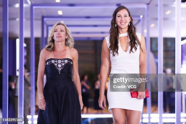 Kveta Peschke of the Czech Republic and Nicole-Melichar of the United States attend 2019 WTA Finals Shenzhen Gala Evening & Draw Ceremony at Hilton...